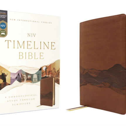 NIV Timeline Bible Leathersoft Brown Red Letter Comfort Print