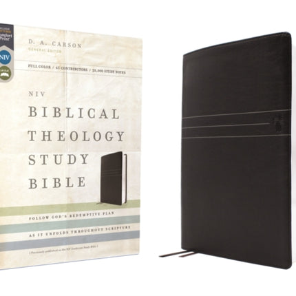 NIV Biblical Theology Study Bible Trace the Themes of Scripture Leathersoft Black Comfort Print