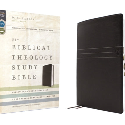 NIV Biblical Theology Study Bible Trace the Themes of Scripture Leathersoft Black Thumb Indexed Comfort Print
