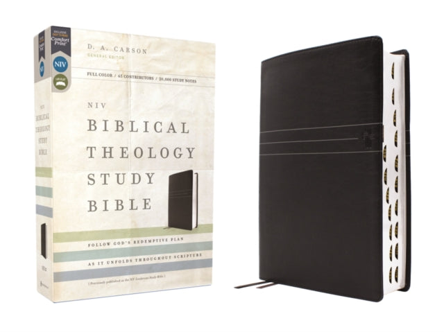 NIV Biblical Theology Study Bible Trace the Themes of Scripture Leathersoft Black Thumb Indexed Comfort Print