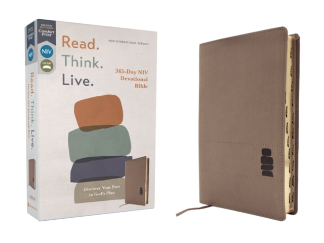 NIV Read. Think. Live. Leathersoft Brown Thumb Indexed Comfort Print
