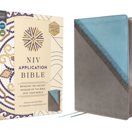 NIV Application Bible Leathersoft TealGrey Red Letter Comfort Print