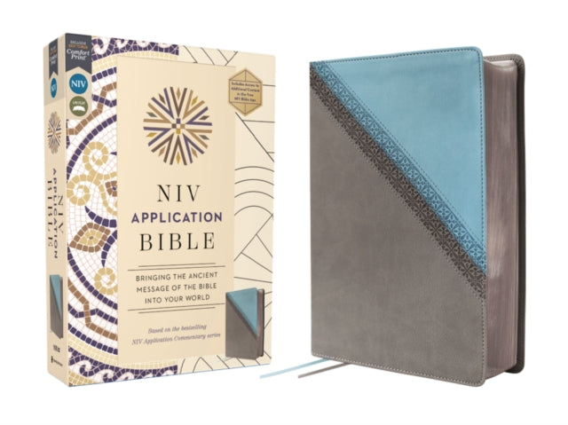 NIV Application Bible Leathersoft TealGrey Red Letter Comfort Print