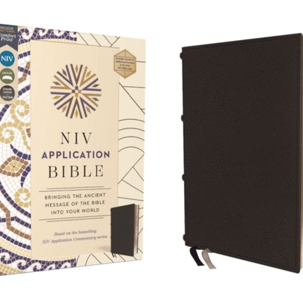 NIV Application Bible Genuine Leather Calfskin Black Red Letter Comfort Print
