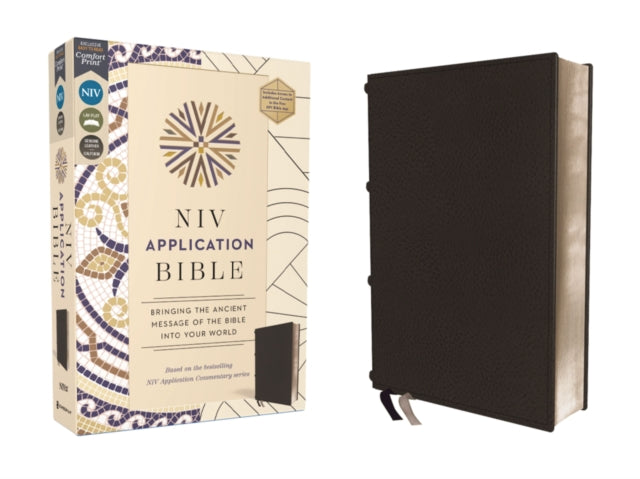 NIV Application Bible Genuine Leather Calfskin Black Red Letter Comfort Print