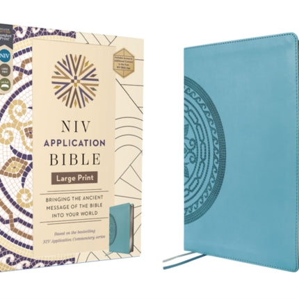 NIV Application Bible Large Print Leathersoft Teal Red Letter Comfort Print