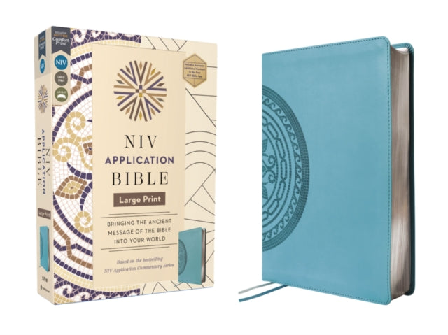 NIV Application Bible Large Print Leathersoft Teal Red Letter Comfort Print
