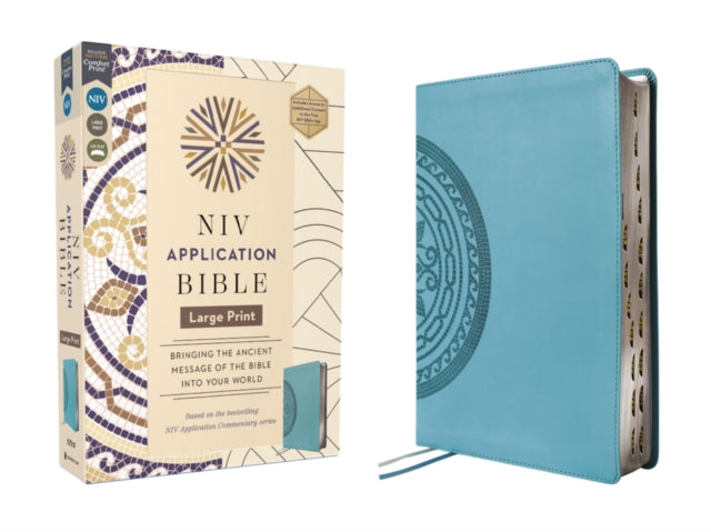 NIV Application Bible Large Print Leathersoft Teal Red Letter Thumb Indexed Comfort Print