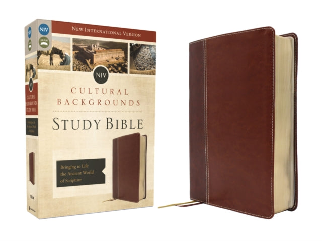 NIV Cultural Backgrounds Study Bible Context Changes Everything Leathersoft Brown Red Letter