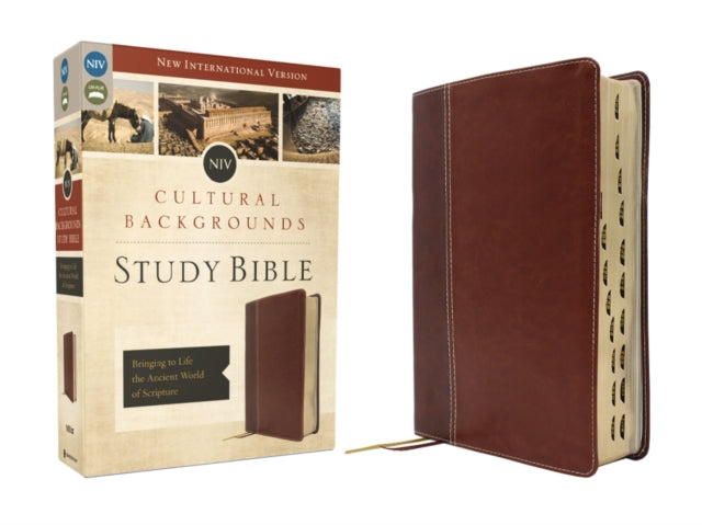NIV Cultural Backgrounds Study Bible Context Changes Everything Leathersoft Brown Red Letter Thumb Indexed