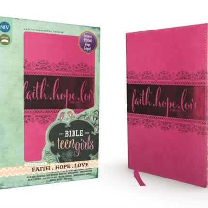 NIV Bible for Teen Girls Leathersoft Pink Printed