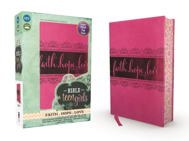 NIV Bible for Teen Girls Leathersoft Pink Printed