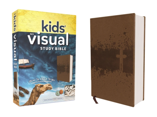 NIV, Kids' Visual Study Bible, Leathersoft,  Bronze, Full Color Interior: Explore the Story of the Bible---People, Places, and History