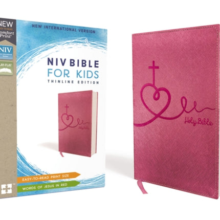 NIV, Bible for Kids, Leathersoft, Pink, Red Letter, Comfort Print: Thinline Edition