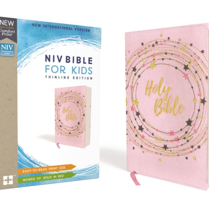 NIV, Bible for Kids, Flexcover, Pink/Gold, Red Letter, Comfort Print: Thinline Edition