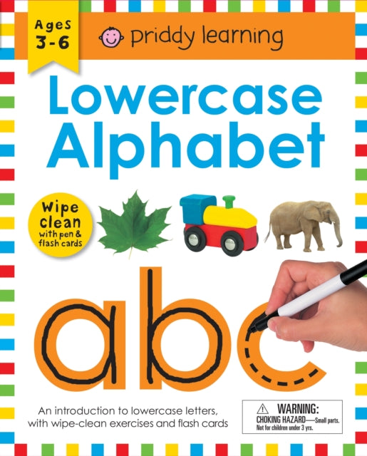 Wipe Clean Workbook: Lowercase Alphabet (Enclosed Spiral Binding): Ages 3-6; With Pen & Flash Cards