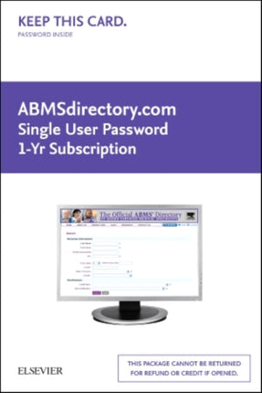 Abmsdirectory.com Single User  Password 1Yr Sub