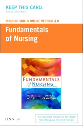 Nursing Skills Online Version 4.0 for Fundamentals of Nursing Access Card