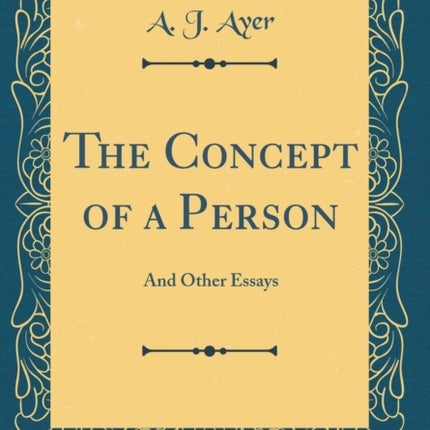 The Concept of a Person