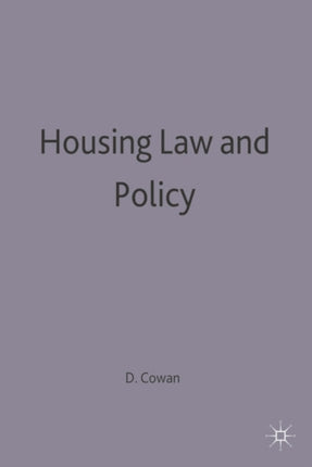 Housing Law and Policy Palgrave Law Masters