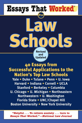 Essays That Worked for Law Schools Revised