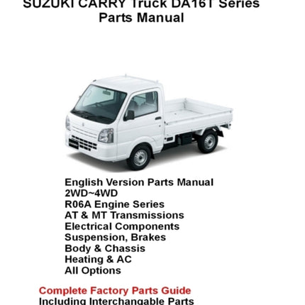 Suzuki Carry Truck DA16T Series Parts Manual