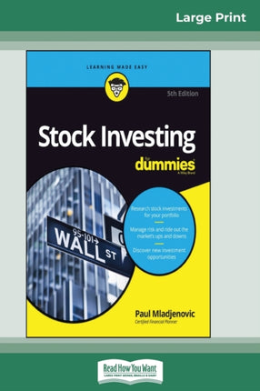 Stock Investing For Dummies 5th Edition 16pt Large Print Edition