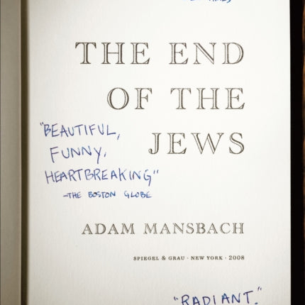 The End of the Jews: A Novel