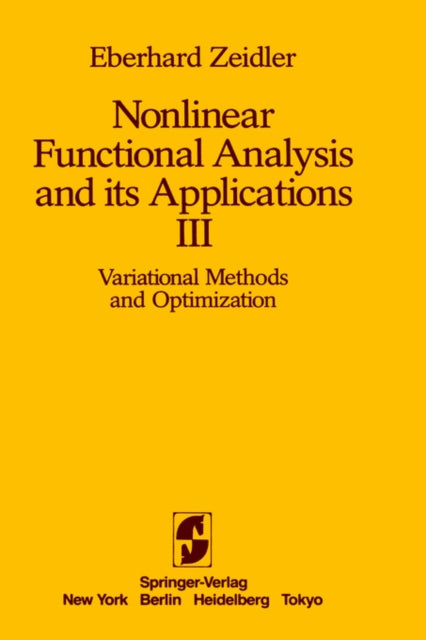 Nonlinear Functional Analysis and its Applications III Variational Methods and Optimization 003