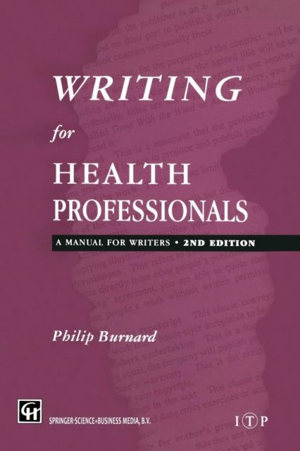 Writing for Health Professionals A Manual For Writers