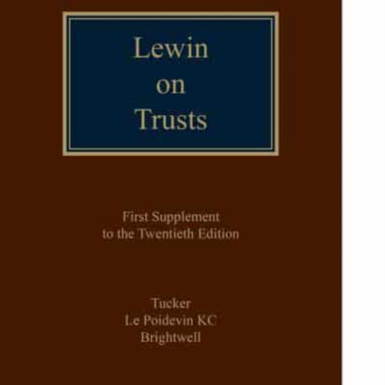 Lewin on Trusts: 1st Supplement