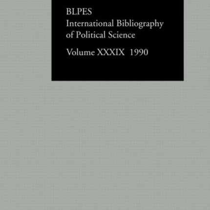 IBSS: Political Science: 1990 Vol 39