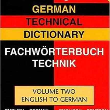 German Technical Dictionary (Volume 2)