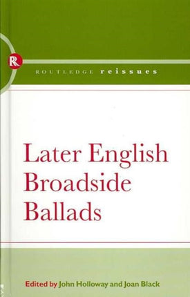 Later English Broadside Ballads