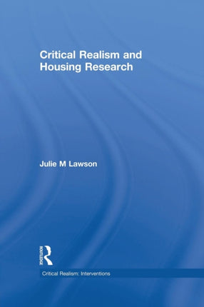 Critical Realism and Housing Research