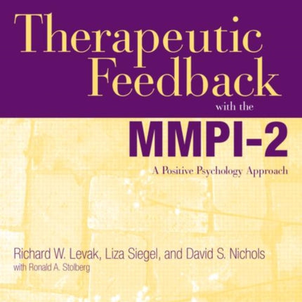 Therapeutic Feedback with the MMPI2