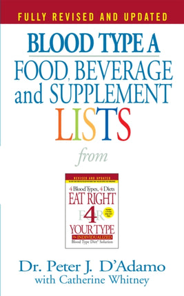 Blood Type A  Food, Beverage and Supplement Lists