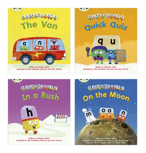 Learn to Read at Home with Bug Club Phonics Alphablocks Phase 3  Reception term 2 4 fiction books Pack A