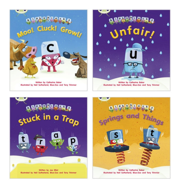 Learn to Read at Home with Alphablocks Pack 3 Pack of 4 fiction books