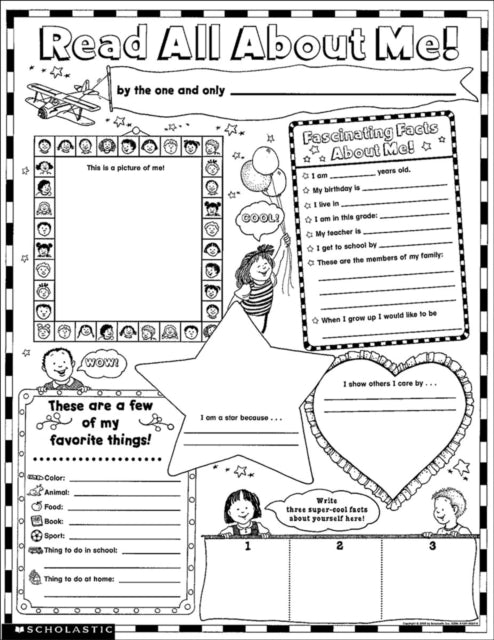 Instant Personal Poster Sets: Read All about Me: Big Write-And-Read Learning Posters Ready for Kids to Personalize and Display with Pride!