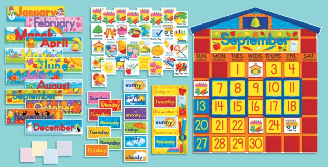 All-In-One Schoolhouse Calendar Bulletin Board: School House Calendar