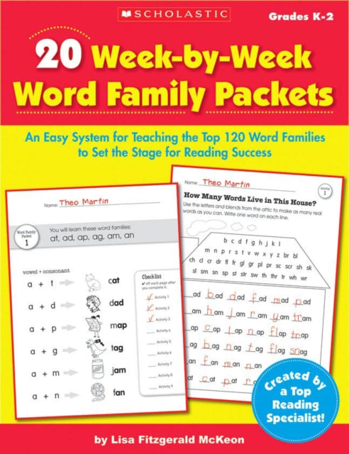 20 Week-By-Week Word Family Packets: An Easy System for Teaching the Top 120 Word Families to Set the Stage for Reading Success