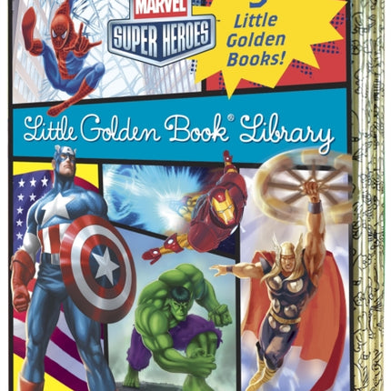 Marvel Little Golden Book Library (Marvel Super Heroes): Spider-Man; Hulk; Iron Man; Captain America; The Avengers