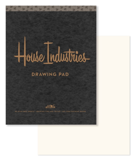 House Industries Drawing Pad: 40 Acid-Free Sheets, Drawing Tips, Extra-Thick Backing Board