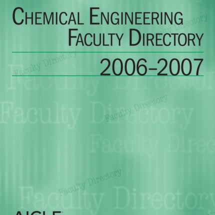 Chemical Engineering Faculty Directory 20062007