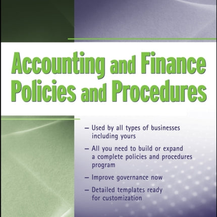 Accounting and Finance Policies and Procedures, (with URL)