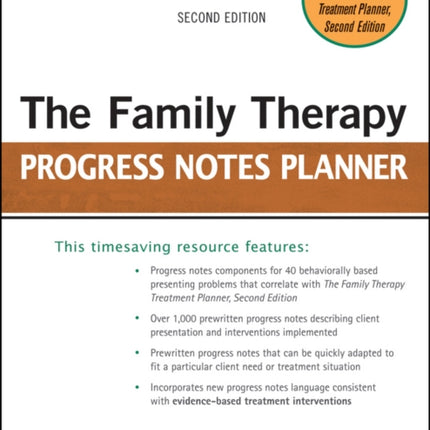 The Family Therapy Progress Notes Planner