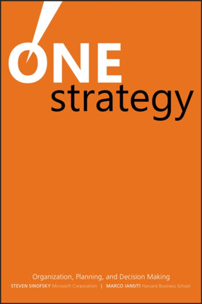 One Strategy: Organization, Planning, and Decision Making