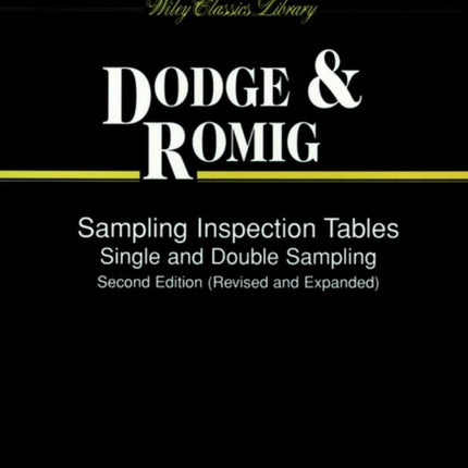 Sampling Inspection Tables: Single and Double Sampling