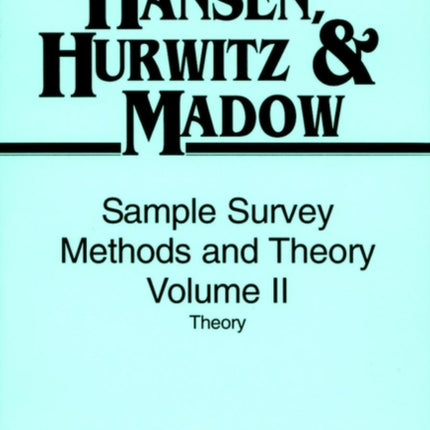 Sample Survey Methods and Theory Volume 2
